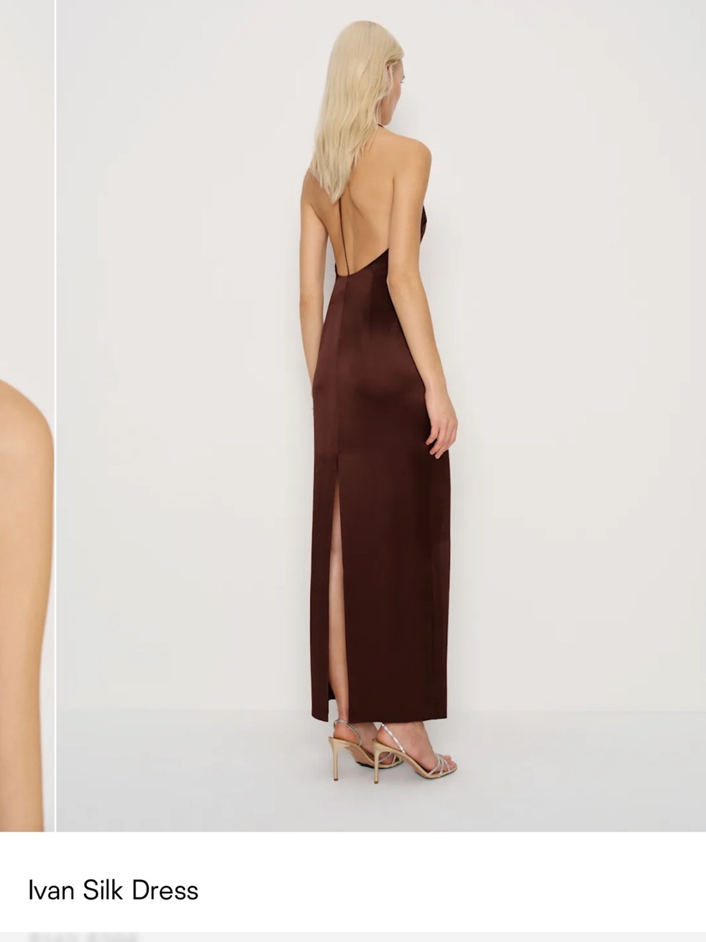 Reformation Ivan Silk Dress in Mahogany - Picture 4 of 4